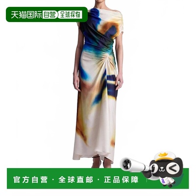 自营a.l.c.Women's Penny Satin Midi Dress In Lapis Multi - la