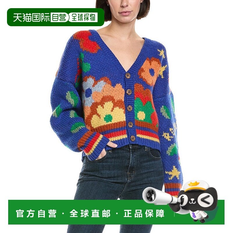 自营MOTHER The Button Alpaca & Wool-Blend Cardigan - blue 美