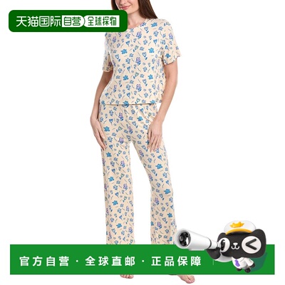 自营Honeydew 2pc All American Jersey Pajama Set - white 美国