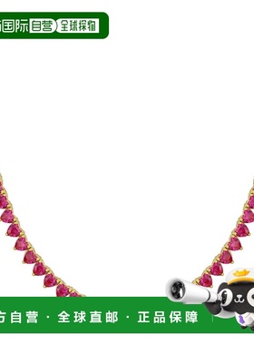 美国直邮Julianna B女士手链镀黄色纯银镶嵌红宝石精致华丽复古