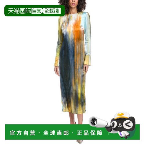 自营Oscar de la Renta Abstract Maxi Dress - green 美国奥莱直