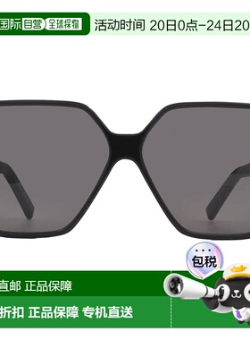自营Saint Laurent Grey Oversized Ladies Sunglasses SL 232 BE