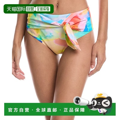 自营Milly Watercolor Paint Stroke Tie Bikini Bottom - blue