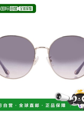 自营Coach Lilac Peach Gradient Round Ladies Sunglasses HC717