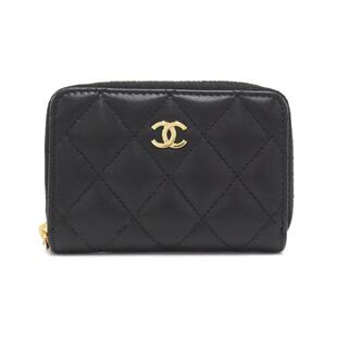 Purse Coin Leather black Pre Owned Case 自营Chanel