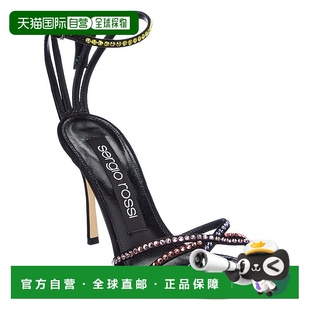 Sergio 黑色 Rossi 绒面革凉鞋 美国奥莱直发 Godiva 自营