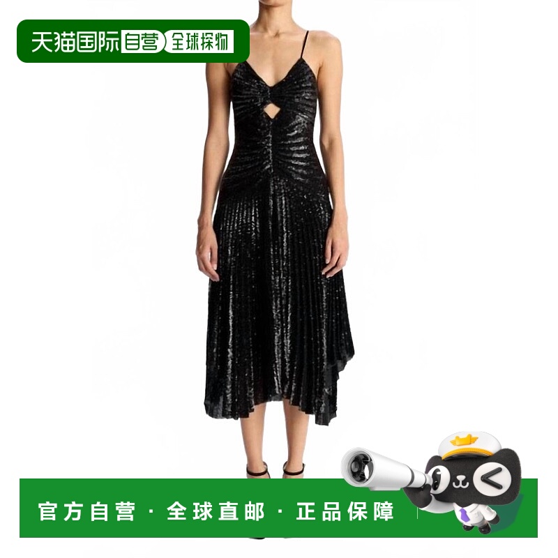 自营a.l.c.Lou Sequined Keyhole Midi Dress In Black - black