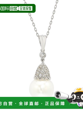 自营 Suzy Levian 纯银珍珠和白色蓝宝石皇冠吊坠 美国奥莱直发