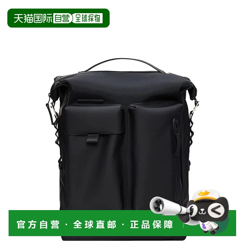 自营rainsBlack Roll-Top Backpack - black 美国奥莱直发
