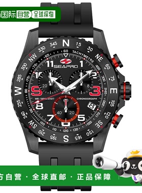 自营Seapro Men's Gallantry Black Dial Watch - black 美国奥莱