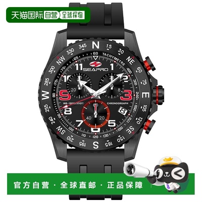 自营Seapro Men's Gallantry Black Dial Watch - black 美国奥莱