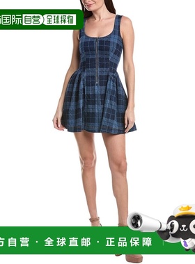 自营Avec Les Filles Full Skirt Mini Dress - blue 美国奥莱直