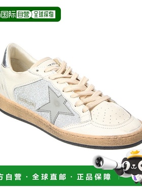 自营 Golden Goose Ballstar闪光皮革运动鞋-白色 美国奥莱直发