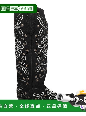 1h可退 【美国直邮】Corral品牌女靴 发光刺绣铆钉高筒尖头牛仔靴