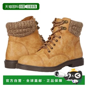 自营Mia Levy Boots Natural Malt Leather Cap Toe Ankle Combat