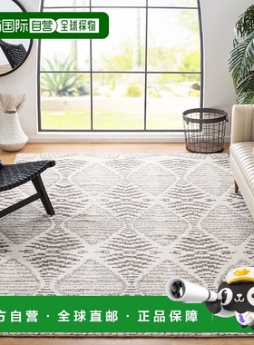自营safaviehKenya Hand Made Area Rug, Grey / Ivory Transitio