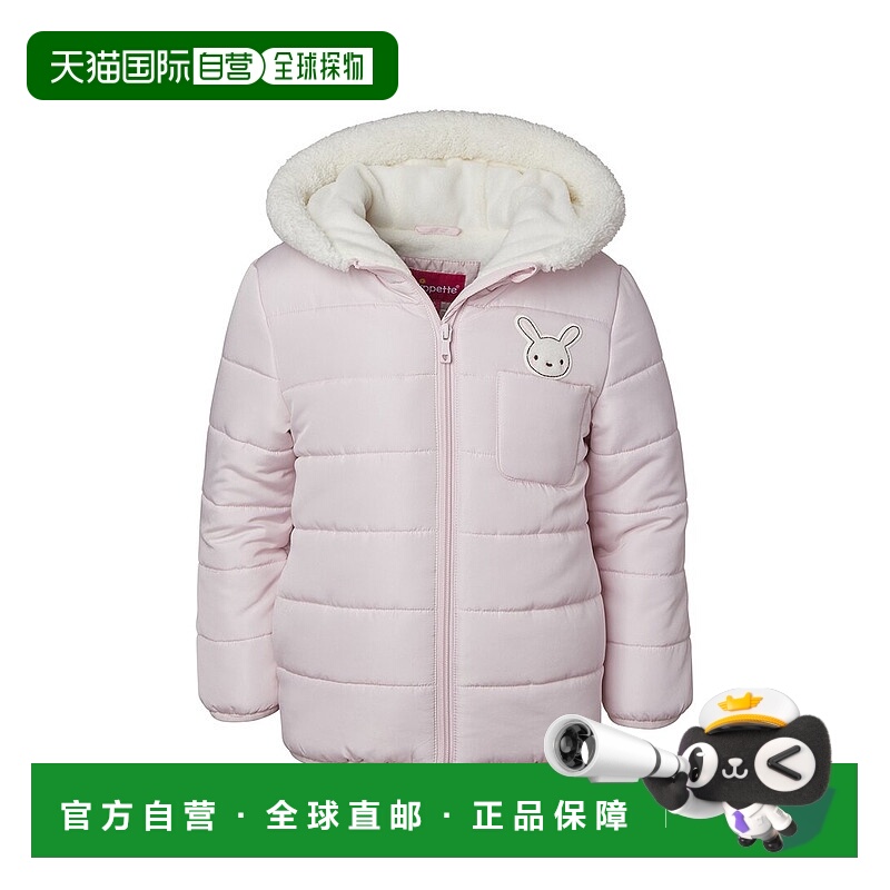 自营Wippette 3D Bunny Applique Puffer Jacket - pink 美国奥莱