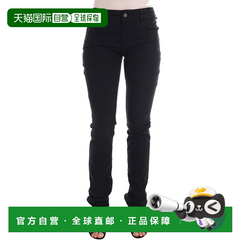 自营 John Galliano别致常规合身蓝色女式牛仔裤-黑色 美国奥莱直