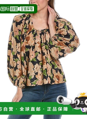 自营 the great.THE GREAT The Magpie 真丝上衣 - 蓝色 美国奥莱