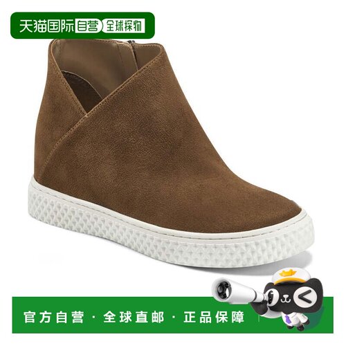 自营Aerosoles Zirah女式棕色绒面不对称脚踝靴JOBB546-棕色 美国