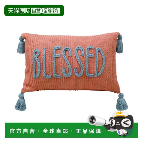 自营vibhsaLinden Street 手工编织编织沙发装饰枕头，14 英寸 X