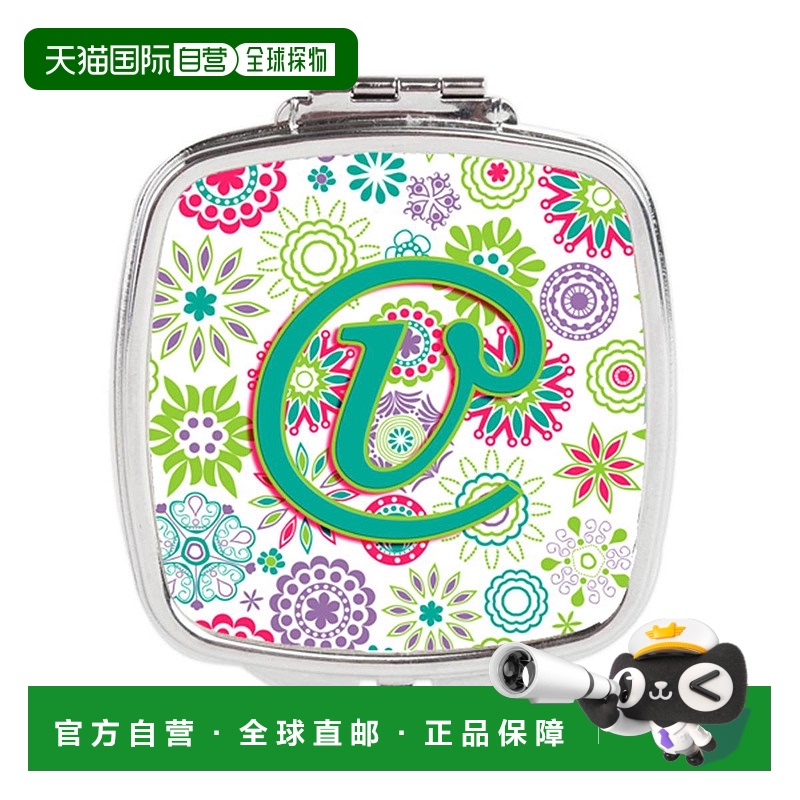 自营 Carolines Treasures CJ2011-VSCM 字母 V 花朵粉红色正品
