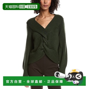 美国奥莱直发 绿色 自营AMUR Liliana羊毛和羊绒混纺针织毛衣