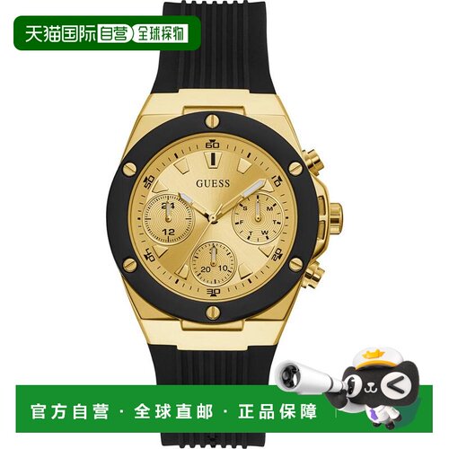 1h可退 【美国直邮】GUESS|中性款黑色硅胶表带手表 39 毫米