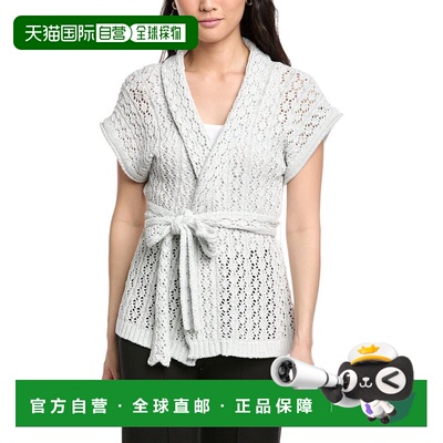 自营St. John Wrap Belted Cardigan - white 美国奥莱直发开衫