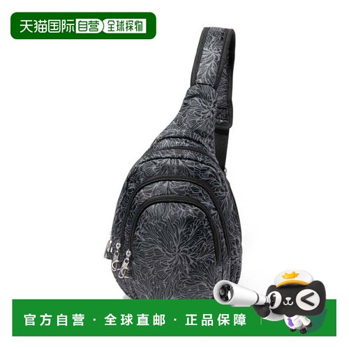 自营baggallini女式Securtex防盗多拉链吊带-午夜花朵印花 美国奥