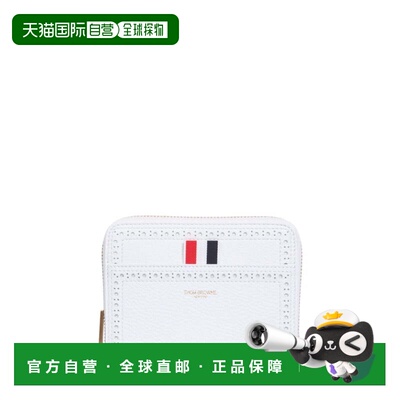 自营thom browneTextured Leather Zipped Wallet - white 美国奥