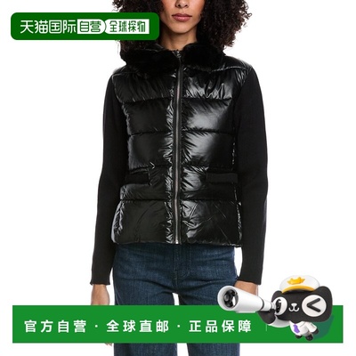 自营La Fiorentina Metallic Puffer Jacket - black 美国奥莱直