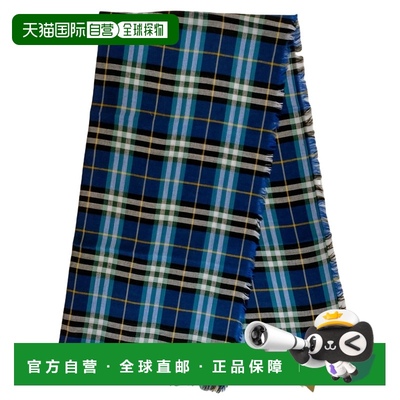 自营Burberry Canyan Castleford 格纹大号围巾披肩 - 蓝色 美国