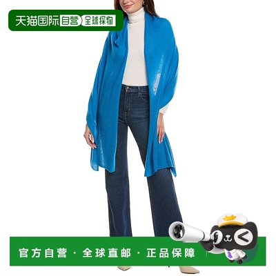 自营La Fiorentina Wool & Cashmere-Blend Travel Wrap - blue