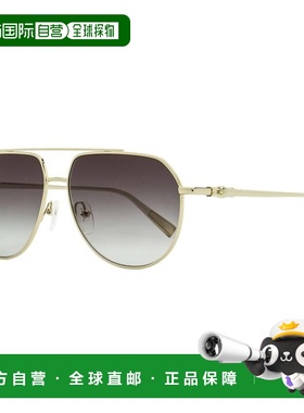 自营Longchamp Women's Petite Pilot Sunglasses LO174S 723 Gol