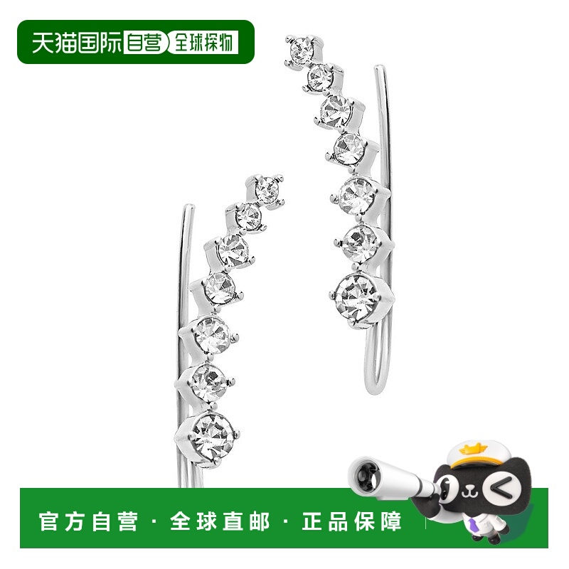 自营 sterling foreverCZ Crawler玫瑰金银色毕业耳环 美国奥莱直