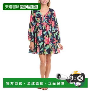 自营 Tori Richard晚绽放花花迷你连衣裙-蓝色 美国奥莱直发性感