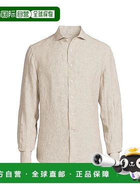 1h可退 【美国直邮】corneliani 男士 衬衫亚麻潮流时尚休闲百搭