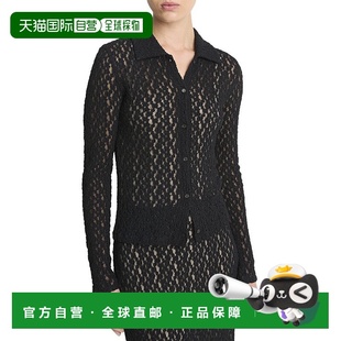 自营Vince印花烟熏纽扣衬衫 美国奥莱直发 黑色