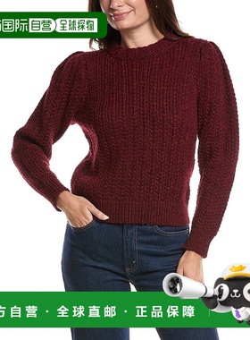 自营Nation LTD乌木立领羊驼毛混纺毛衣-红色 美国奥莱直发
