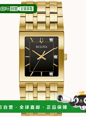 自营Bulova Men's Quadra 30mm Quartz Watch - gold 美国奥莱直