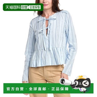 蓝色 自营 衬衫 Peplum女式 美国奥莱直发 GANNI