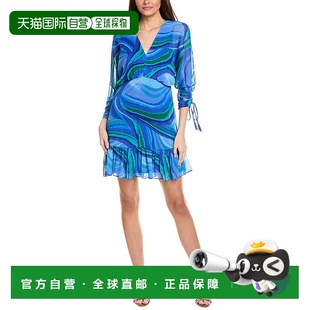 蓝色包臀裙 自营 雪纺迷你连衣裙 Dolman袖 美国直发奥莱 Taylor