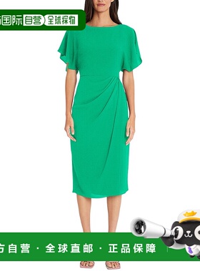 自营 Maggy London Midi连衣裙-绿色 美国奥莱直发新款
