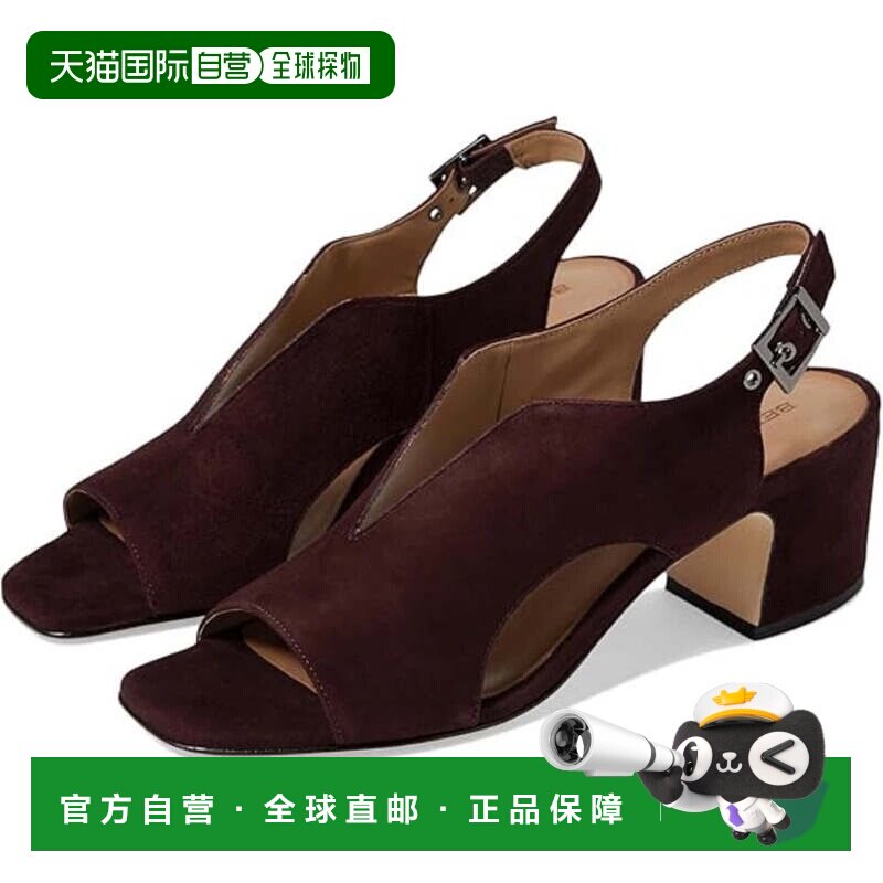 自营Bernardo Bedford凉鞋女士茄子粗跟马背HTAT1144-brown 美国