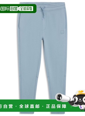 自营bossLogo-patch tracksuit bottoms in cotton terry - light