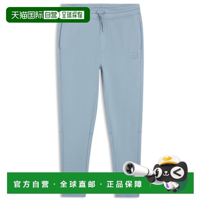 自营bossLogo-patch tracksuit bottoms in cotton terry - light