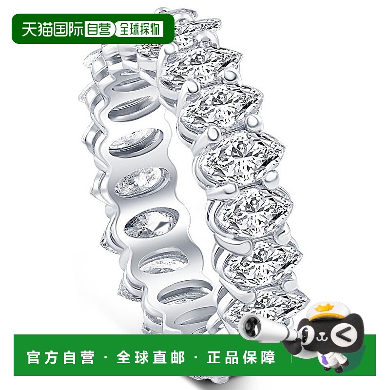 自营 pompeii34 克拉 T.W. 榄尖形切割天然钻石永恒结婚戒指 白金