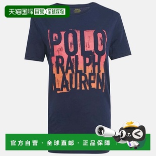自营Polo Ralph Lauren Navy Blue Printed Jersey T-Shirt - nav