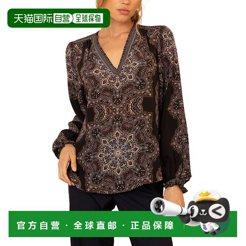 自营Hale Bob Layne真丝上衣-黑色 泡泡袖美国奥莱直发女装